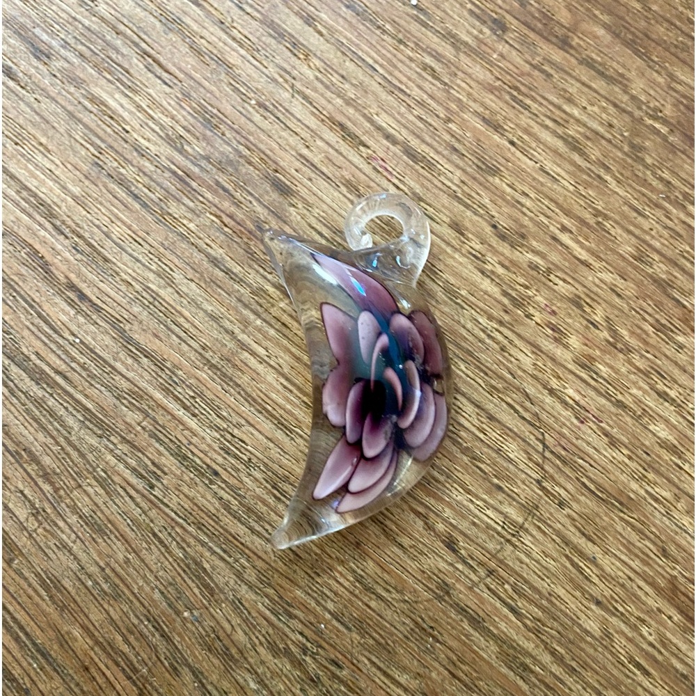Lampwork glass moon pendant NWOT